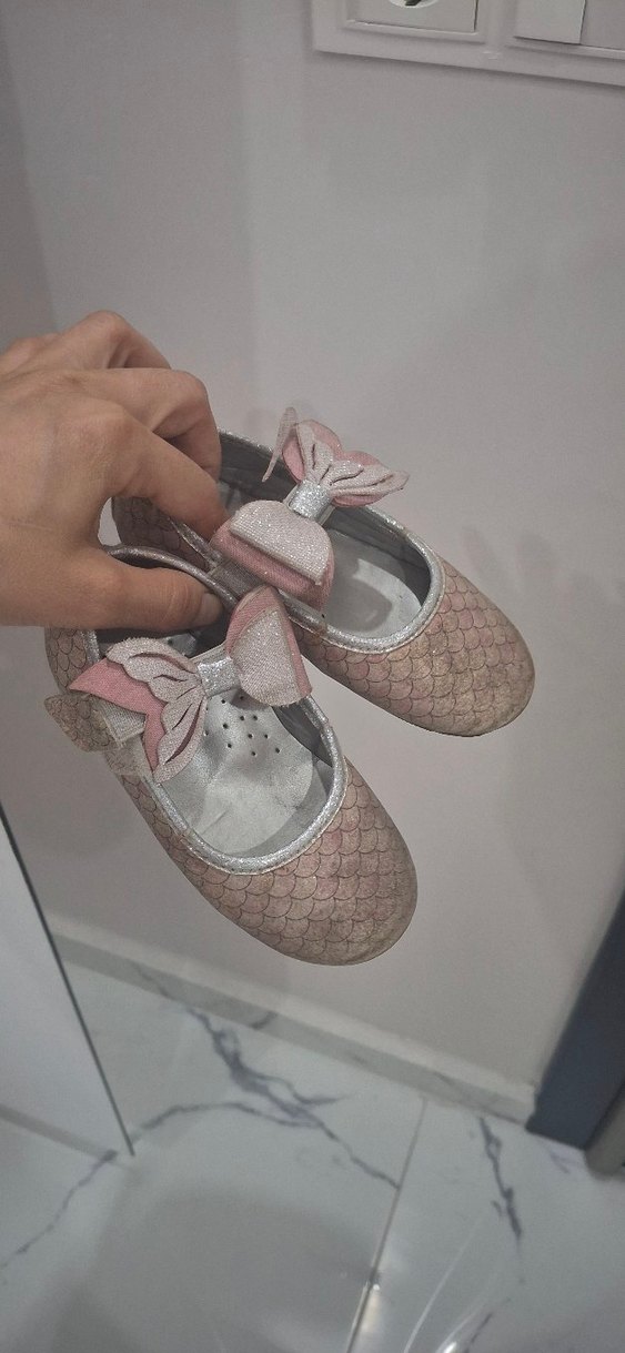 civil marka Kız Çocuk Pembe  Desenli Fiyonklu Babet - Görsel 2