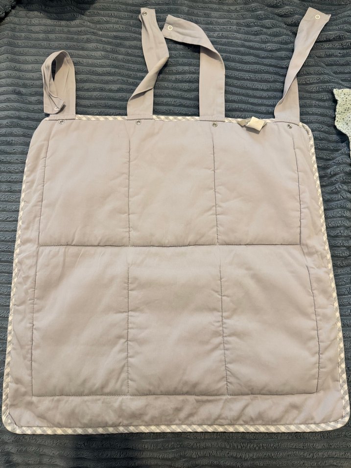 Gri Nakışlı Bebek beşik organizeri - Görsel 3