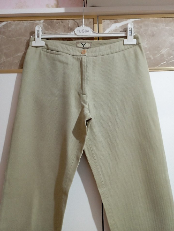 Yargıcı marka Bej Kadın keten Pantolon - Görsel 2