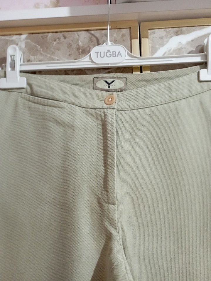 Yargıcı marka Bej Kadın keten Pantolon - Görsel 3
