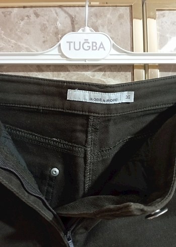 More&More marka Kahverengi Kadın keten Pantolon - Görsel 5