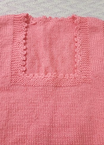 Pembe Bohem Örgü Kız Süveter - Görsel 2