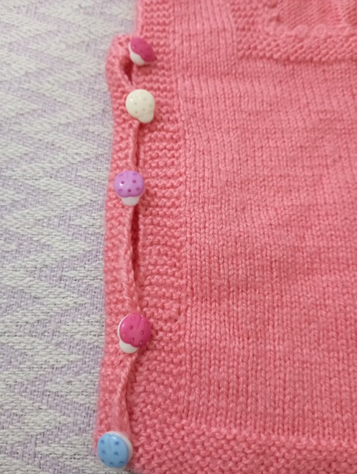 Pembe Bohem Örgü Kız Süveter - Görsel 4