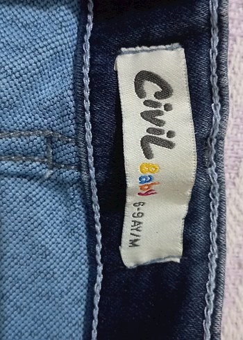 civil marka Nakışlı Düğmeli Kız Kot Pantolon - Görsel 3