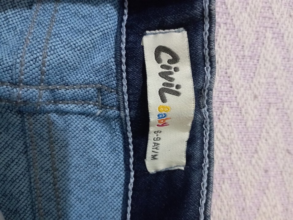 civil marka Nakışlı Düğmeli Kız Kot Pantolon - Görsel 3