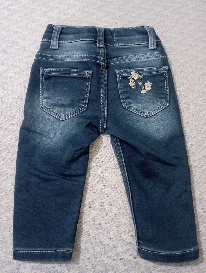 civil marka Nakışlı Düğmeli Kız Kot Pantolon - Görsel 2