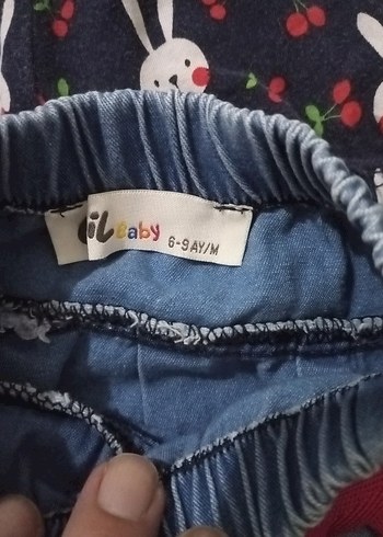 Kız Çocuk Renkli Nakışlı Kot etek ve şort - Görsel 5