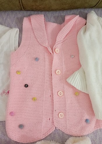 Pembe Triko Bebek Kız Kıyafet Seti - Görsel 4