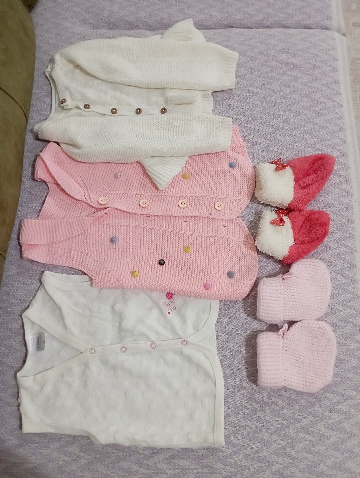 Pembe Triko Bebek Kız Kıyafet Seti - Görsel 2