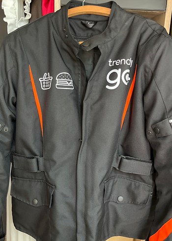 Gri Biker Ceket, Velcro Detaylı, Dar Kesim