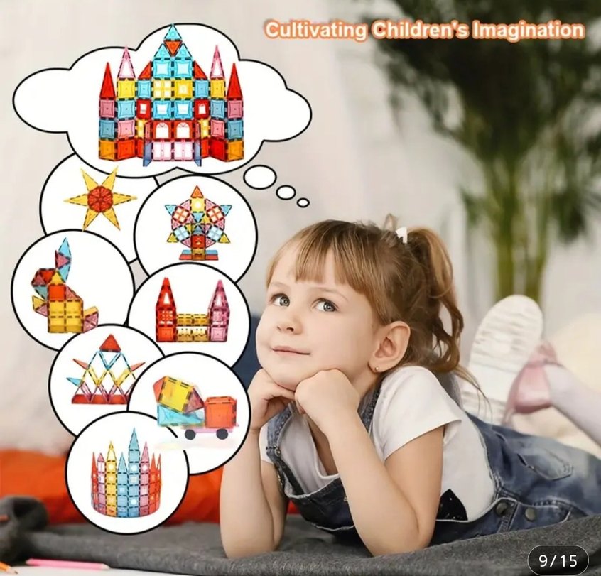 98 PARÇA BÜYÜK BOY MANYETİK LEGO BLOKLAR - Görsel 2