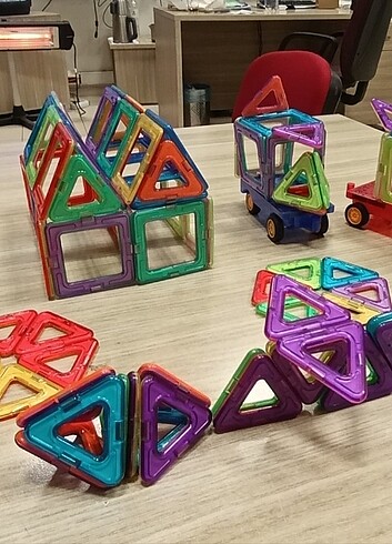 Beden Renk 80 PARCA BÜYÜK BOY 6,5cm MANYETİK LEGO BLOKLAR
