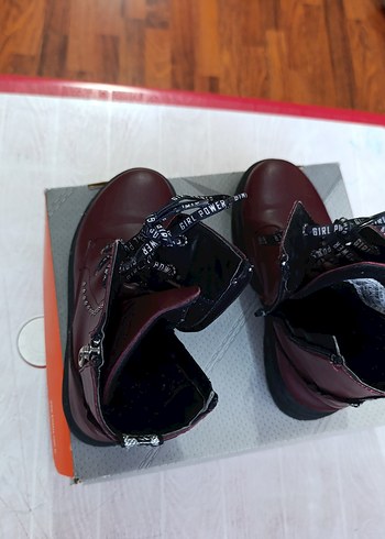 35 Numara Bordo Deri Yüksek Topuklu  Bot - Görsel 6