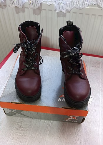 35 Numara Bordo Deri Yüksek Topuklu  Bot - Görsel 3