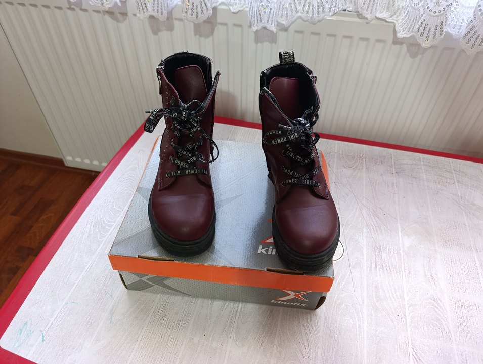 35 Numara Bordo Deri Yüksek Topuklu  Bot - Görsel 3