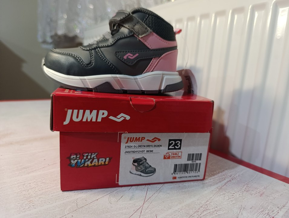 Kız Çocuk Gri-Pembe Spor Ayakkabı - Görsel 3