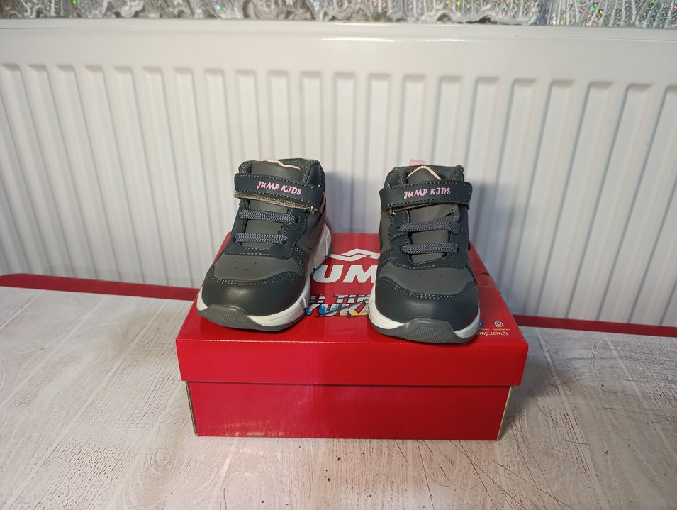 Kız Çocuk Gri-Pembe Spor Ayakkabı - Görsel 2