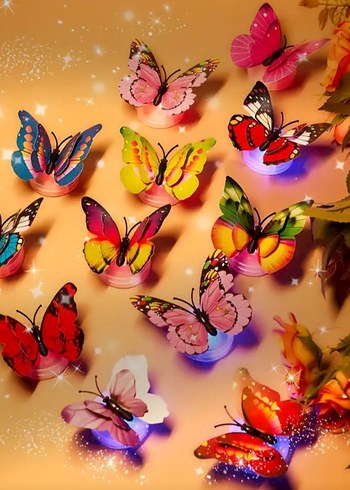 RENKLİ CIVIL CIVIL IŞIKLI KELEBEKLER - Görsel 5
