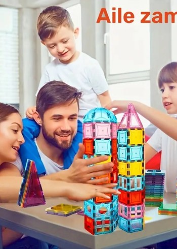 98 PARÇA BÜYÜK BOY MANYETİK LEGO BLOKLAR - Görsel 8