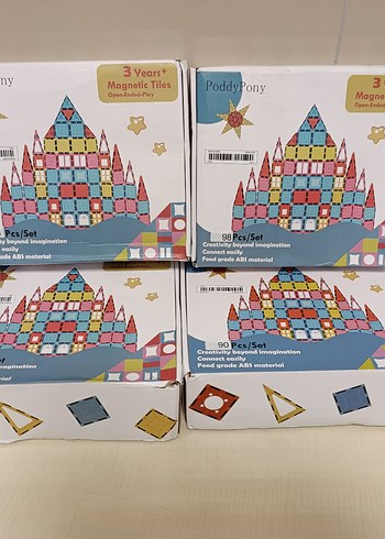 98 PARÇA BÜYÜK BOY MANYETİK LEGO BLOKLAR - Görsel 2