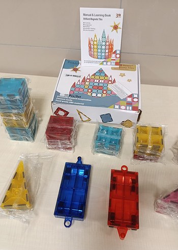 100 PARÇA BÜYÜK BOY ARABALI MANYETİK LEGO BLOKLAR - Görsel 5