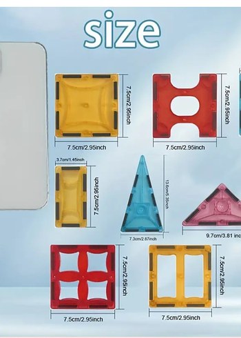 100 PARÇA BÜYÜK BOY ARABALI MANYETİK LEGO BLOKLAR - Görsel 12