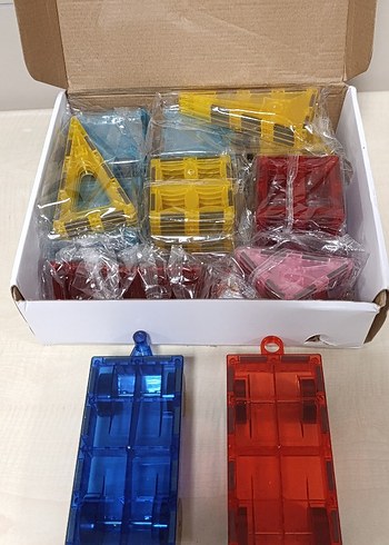 100 PARÇA BÜYÜK BOY ARABALI MANYETİK LEGO BLOKLAR - Görsel 4