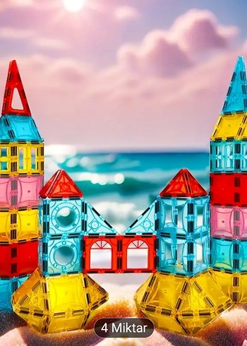 100 PARÇA BÜYÜK BOY ARABALI MANYETİK LEGO BLOKLAR - Görsel 8