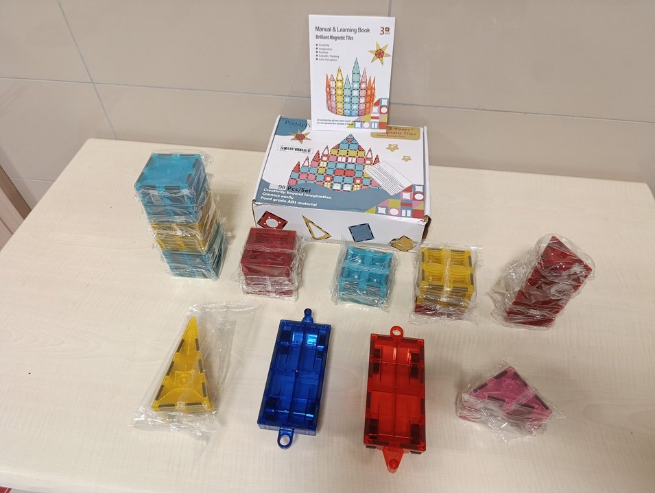 100 PARÇA BÜYÜK BOY ARABALI MANYETİK LEGO BLOKLAR - Görsel 5