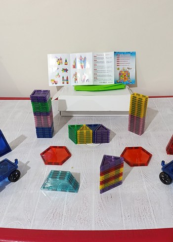 Beden Renk 98 PARÇA ARABALI MANYETİK LEGO BLOKLAR