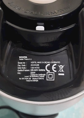 VESTEL MAXI X 4 BIÇAKLI DOĞRAYICI - Görsel 9