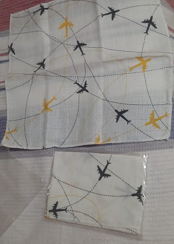 2 Adet Müslin bebek ağız mendili ve corap - Görsel 6