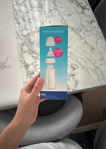 Beyaz Bebek Biberonu Pastel Tasarım - Görsel 4