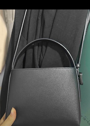 Beden Mango Toka Detaylı Siyah Deri Shopper Çanta