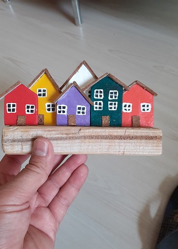 Renkli Ahşap El yapımı dekoratif