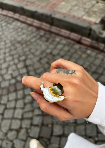 swarovski Yeşil Kuvars Doğal Taş Yüzük