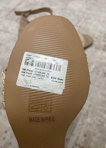 39 Beden Bej Minimalist Kemerli Topuklu Kadın Ayakkabı