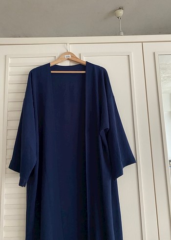 Lacivert Uzun Kadın Kimono/Abaya - Görsel 3