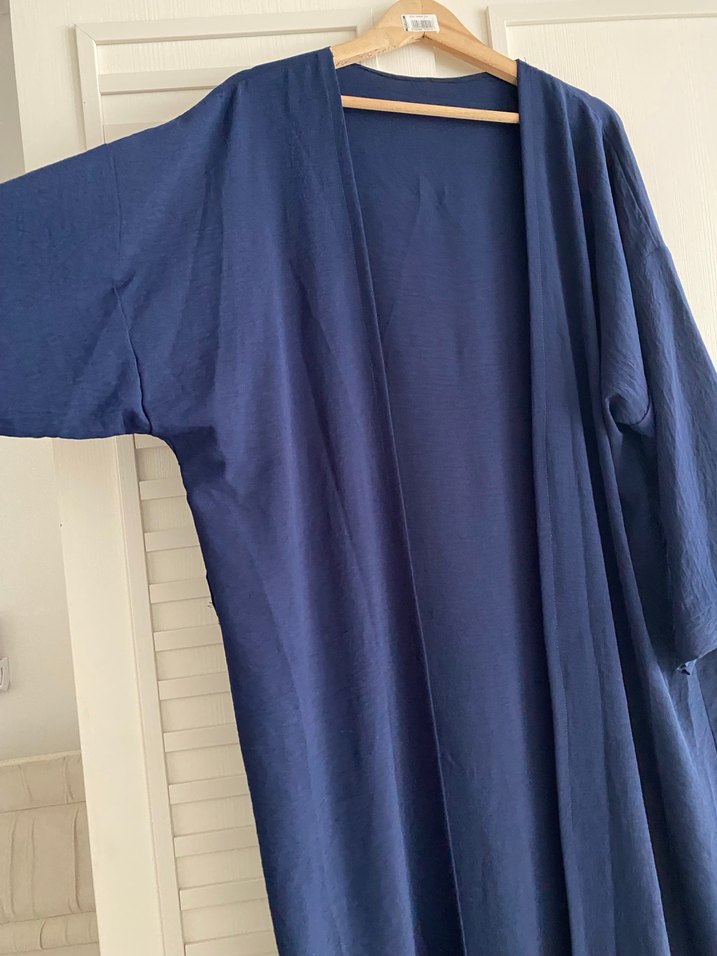 Lacivert Uzun Kadın Kimono/Abaya - Görsel 5