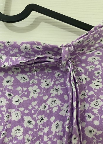 Çiçek Desenli Mor Mini Etek - Görsel 4