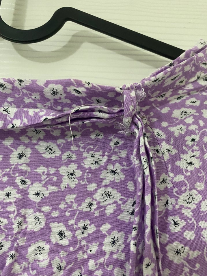 Çiçek Desenli Mor Mini Etek - Görsel 4
