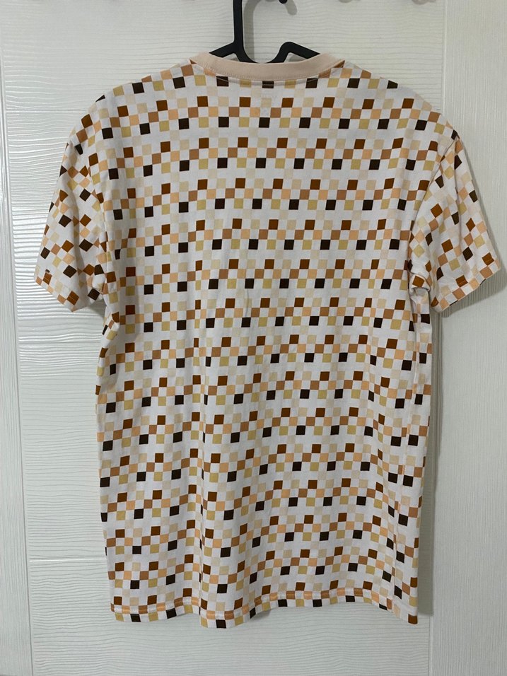 Bej Kareli Vans Kısa Kollu Tişört - Görsel 4