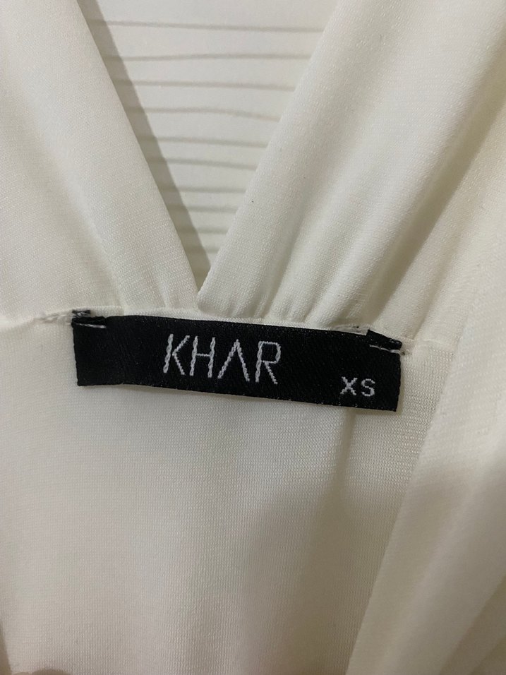 Beyaz Tül Likralı V Dekolteli Tulum - Görsel 2