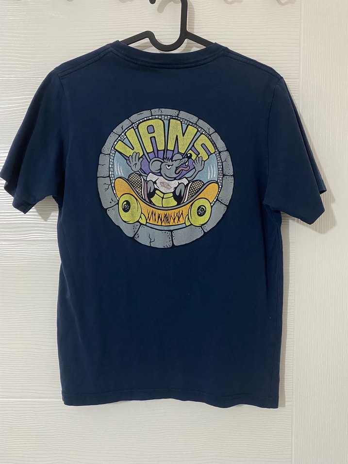 Lacivert Baskılı Erkek Vans Tişört - Görsel 3
