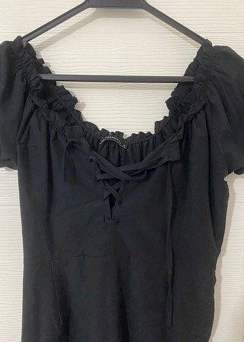 Siyah Midi Elbise - Görsel 2