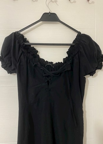 Siyah Midi Elbise - Görsel 4