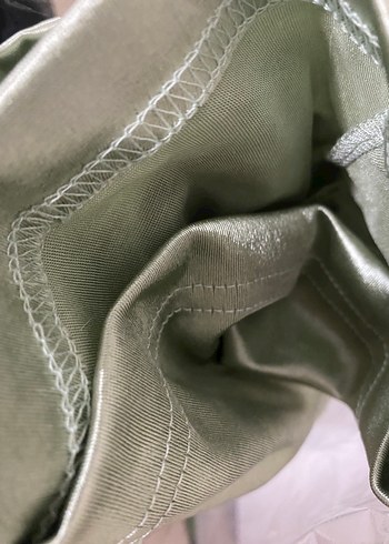 Nakışlı Yeşil İpek Görünümlü Viral Uzun Elbise - Görsel 9