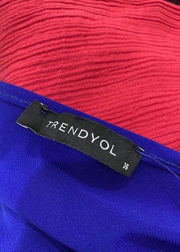 Trendyol & Milla Trendyol V Yaka Drapeli Mini Mavi Elbise