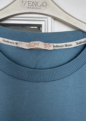 42 Beden mavi Renk Allday marka Düğmeli Mavi Kadın Sweatshirt