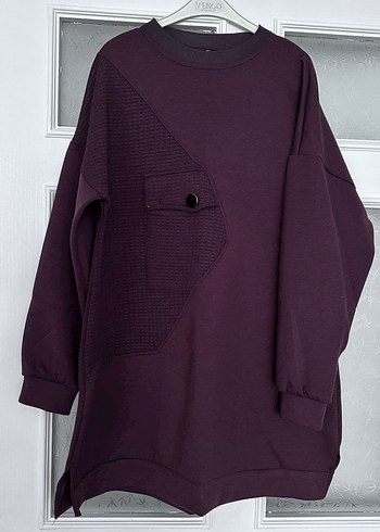 Uzun Kollu kahverengi Salaş Tunik